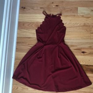 amazon maroon fit and flare dress